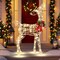 Lighted Reindeer Christmas Decoration with 50 LED Lights, Steel Frame, Waterproof Tinsel and Stakes